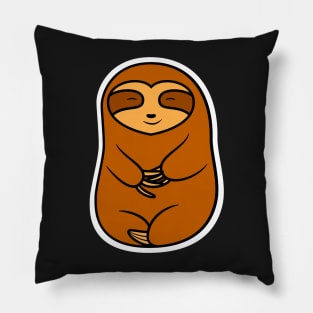 Happy Cozy Brown Sloth Bear Pillow