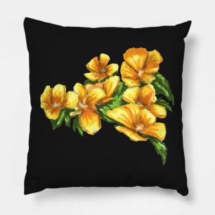 Yellow Flowers Marker Illustration Pillow