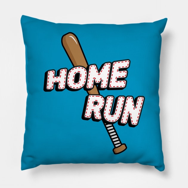 Home Run Baseball Pillow by Adrian's Outline