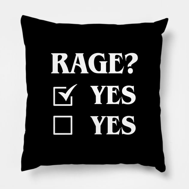 Rage Definitely Yes Barbarian Funny Tabletop Meme Pillow by pixeptional