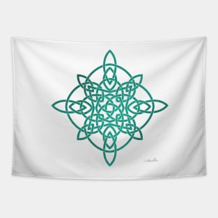 Celtic Knot Mandala Green Tapestry