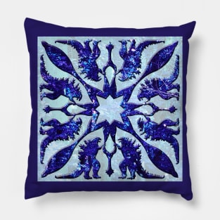 Gojira Hawaiian Style - Blue Pillow