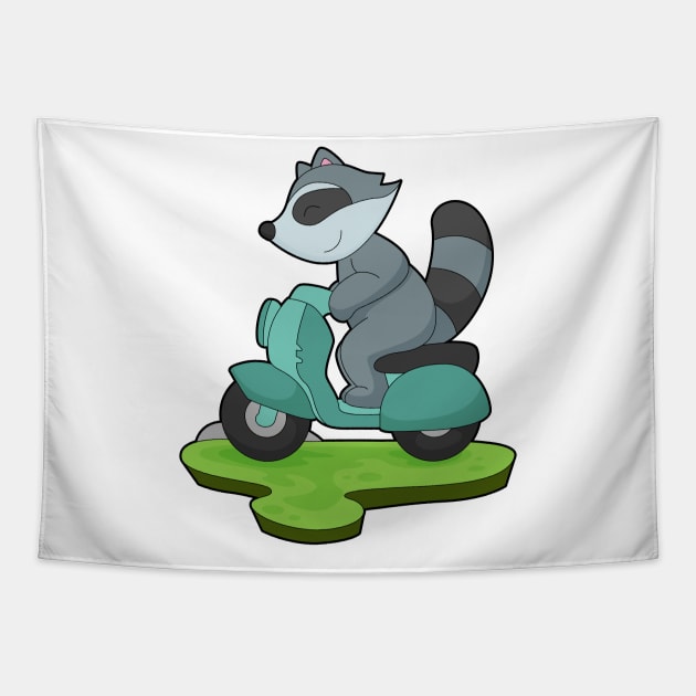Racoon Motorcycle Tapestry by Markus Schnabel