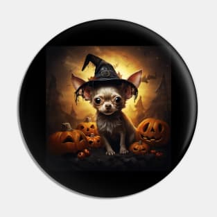 Cream Chihuahua Halloween Pin