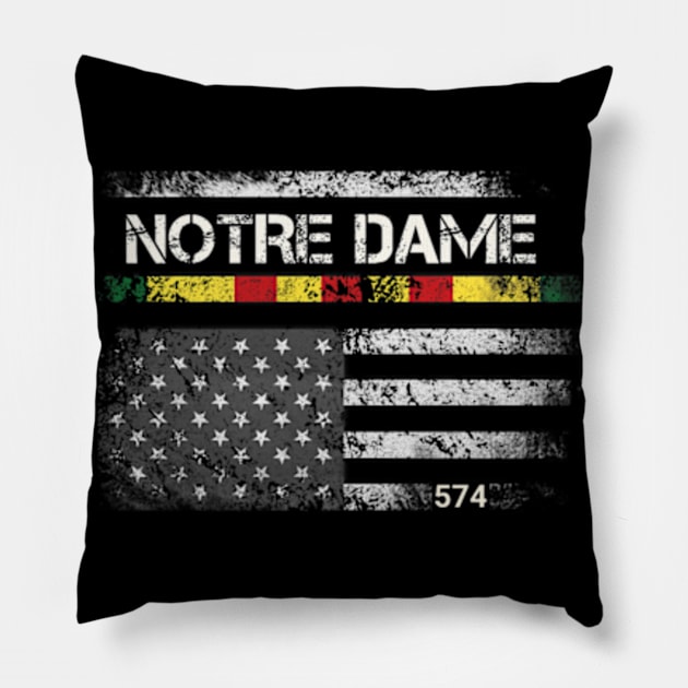 Notre Dame Indiana Retro Pillow by DarkStile