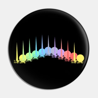 Trylon and Perisphere Rainbow Pin