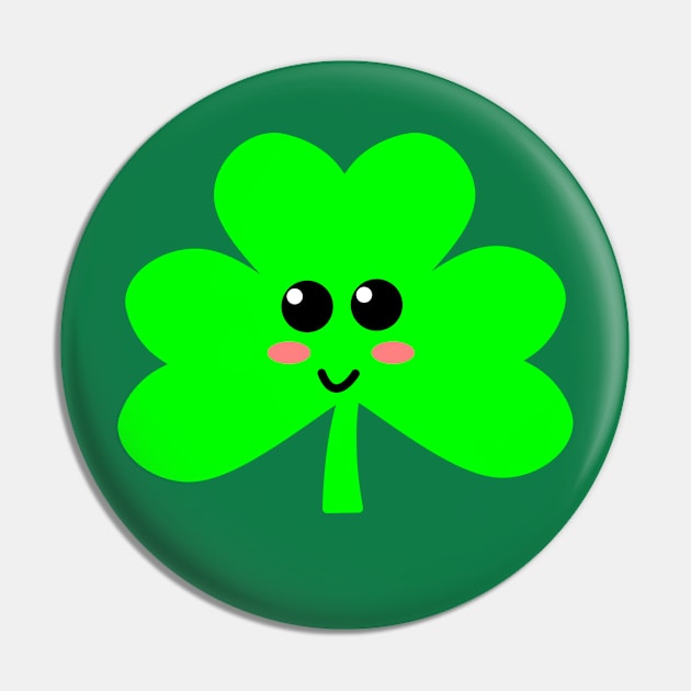 Cute Shamrock Clover St Patricks Day Pin by POD Creations