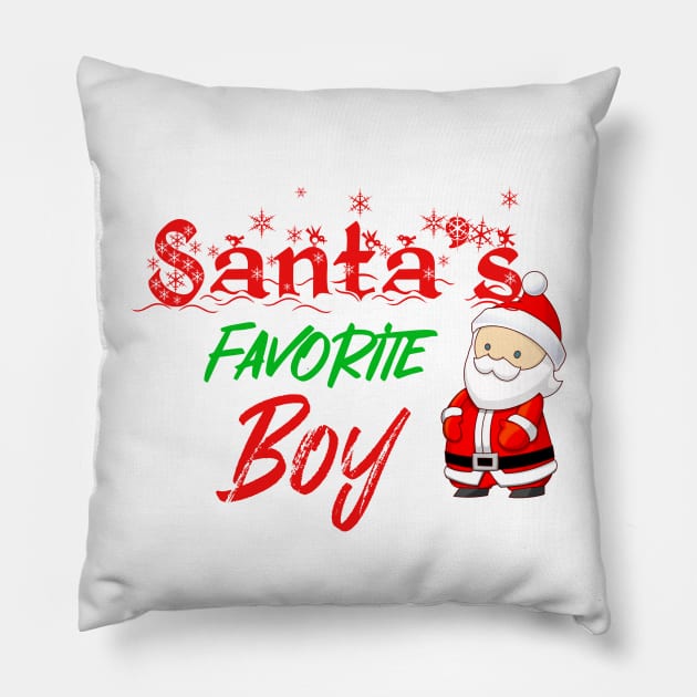 Santa's Favorite Boy Christmas Pillow by Bunnyhopp