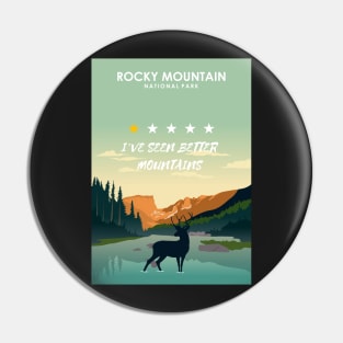 Rocky Mountain National Park One Star Review Subpar Travel Poster Pin