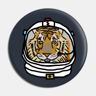 Tiger Astronaut Funny Animals in Space Pin