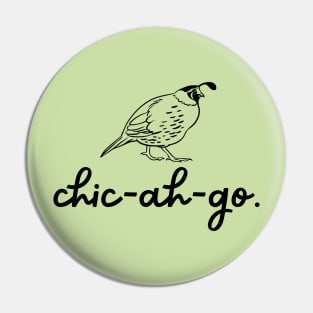 California Quail Call Simple Line Art Pin