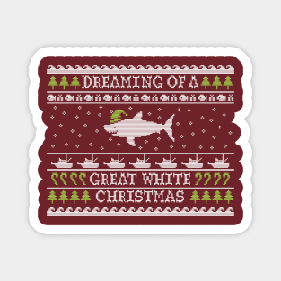 Great White Christmas Ugly Sweater Magnet