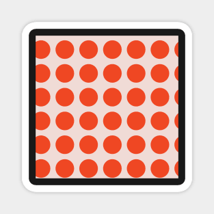 Coral Pink Polka Dot Seamless Repeat Pattern Magnet