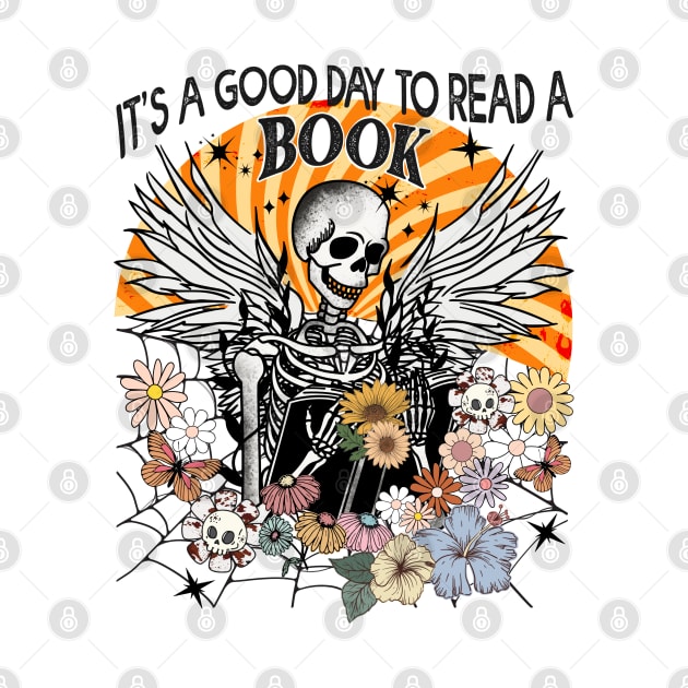 "It's A Good Day To Read A Book" Skeleton Reading by FlawlessSeams