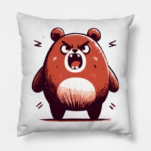 Cartoon angry bear Pillow