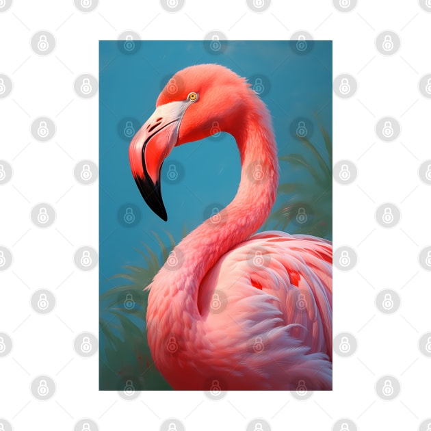 Beautiful Pink Flamingo Portrait by designs4days