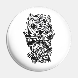 Abstract winged art Pin