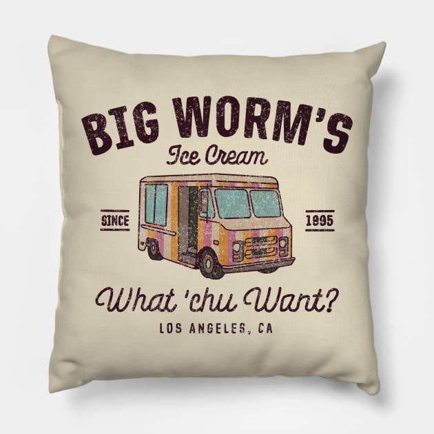 big worm ice cream Pillow by Vigilantfur