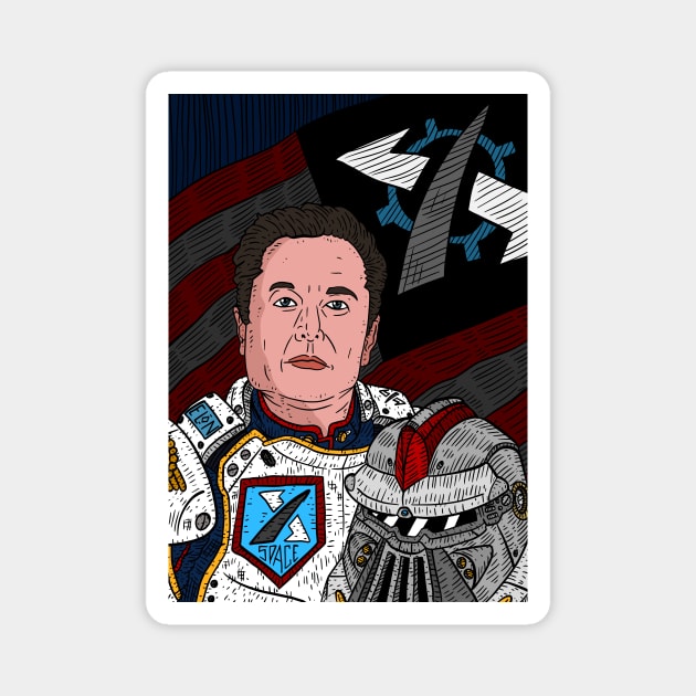 elon musk, mars trooper, emperor. Magnet by JJadx