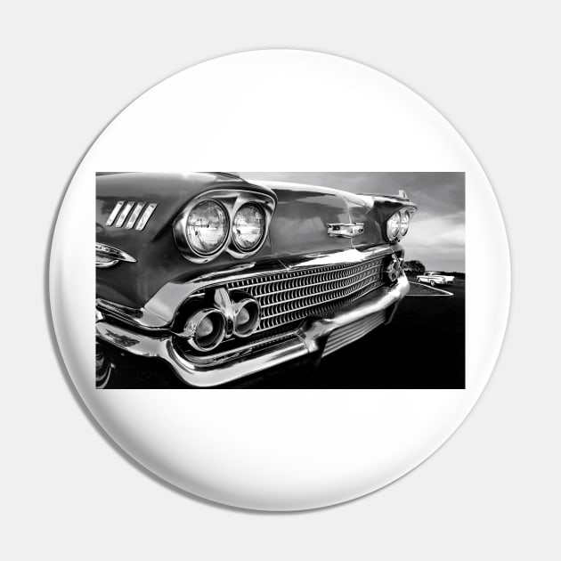 1958 Chevrolet Impala B/W Pin by Burtney