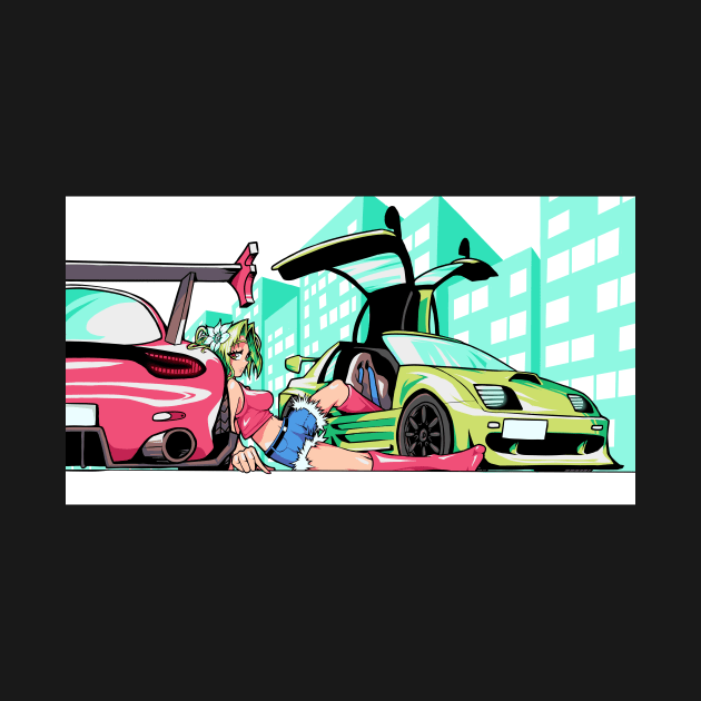 Girl with JDM Cars by kizupoko