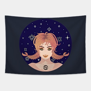 Abstract fantasy Cancer girl Tapestry