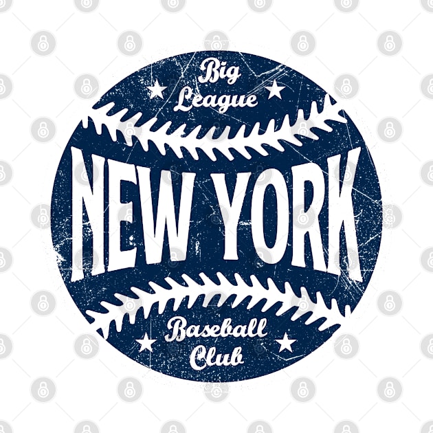 New York Retro Big League Baseball - White by KFig21