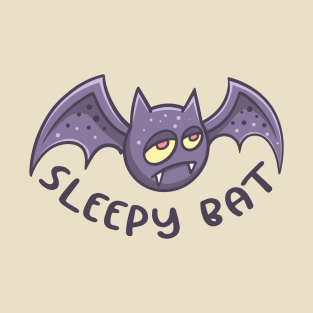 Sleepy Bat Monster text T-Shirt