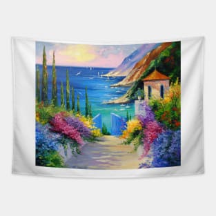 Sunny road to the sea Tapestry