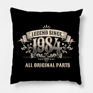 Retro Vintage Birthday Legend Since 1984 Pillow