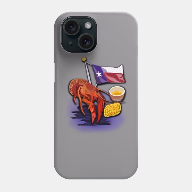 Texas crawfish Phone Case by Goldsmudge.com