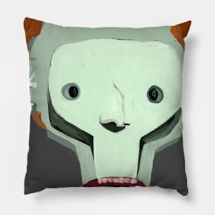 Green Skull Man Pillow