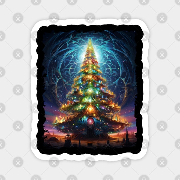 Fantastical Bright Christmas Tree Magnet by Obotan Mmienu