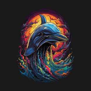 Psychedelic Fantasy Dolphin T-Shirt