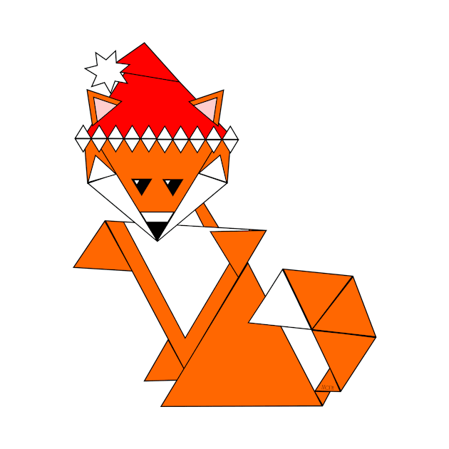 Christmas Fox Origami - Christmas Fox by crismotta