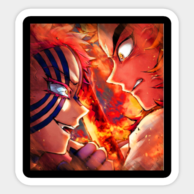 Rengoku Vs Akaza Demon Slayer Sticker Teepublic