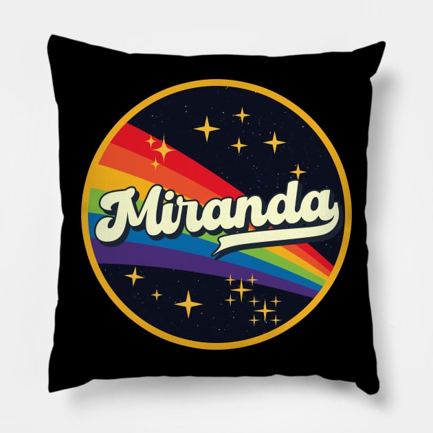 Miranda // Rainbow In Space Vintage Style Pillow by LMW Art