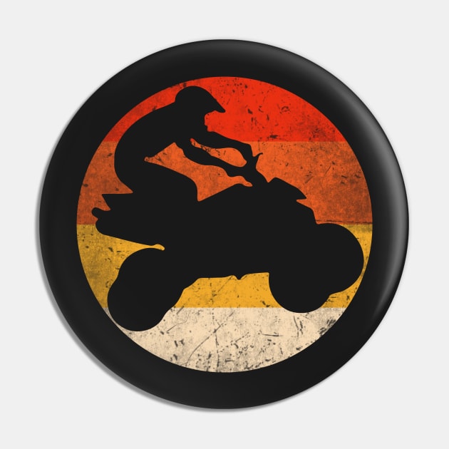 ATV 4 Wheeler Vintage Silhouette Quad Pin by hfdcreatives