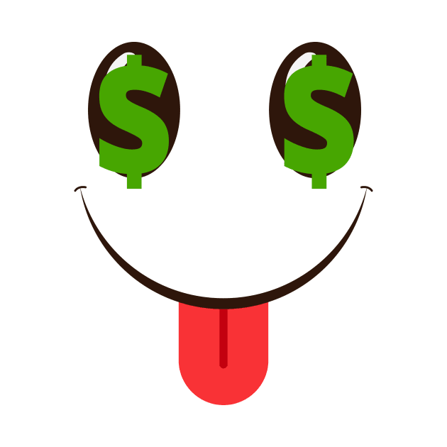 Money Smile Face Emoticon by Foxxy Merch