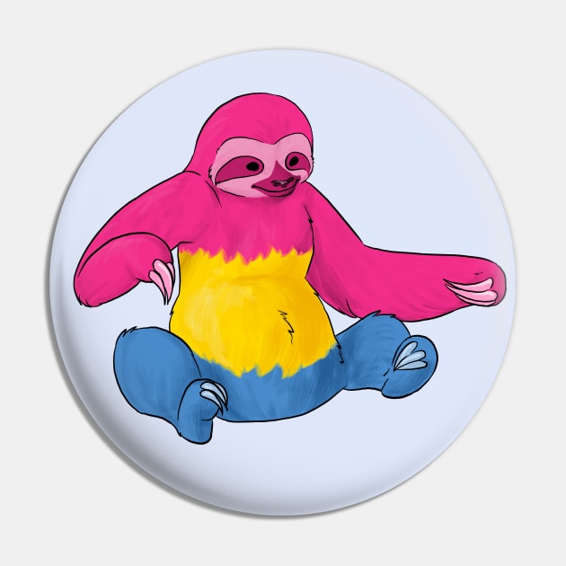 Pansexual Pride Sloth Pin by Khalico