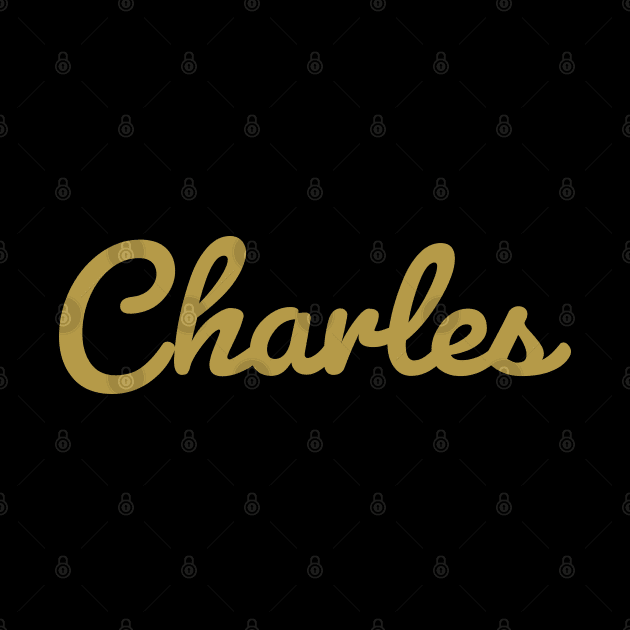 Charles Cursive Script Typography Gold Text by ellenhenryart