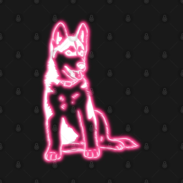 Neon Husky Puppy by la chataigne qui vole ⭐⭐⭐⭐⭐