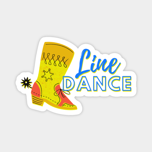 Line Dance Boots Magnet by Foxxy Merch