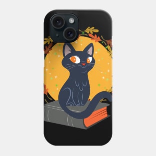 black cat and spell book Phone Case