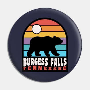 Burgess Falls State Park Hiking Tennessee Bear Retro Pin