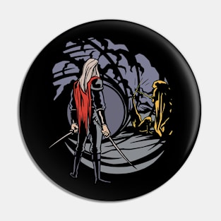 Knight Warrior Anime Style Dark Adventure Pin