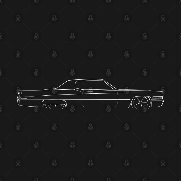 1970 Cadillac Coupe De Ville - profile stencil, white by mal_photography