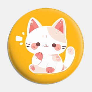 Cute Curious Cat Pin