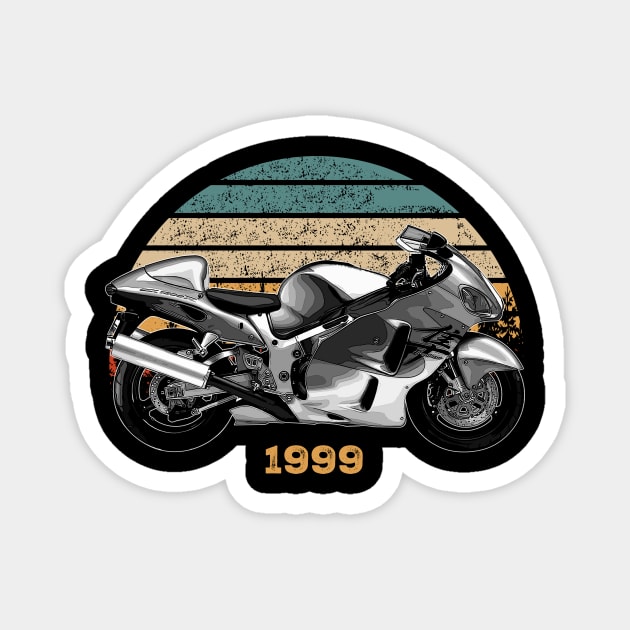 Suzuki Hayabusa 1999 Vintage Motorcycle Design Magnet by Madisen Harvey