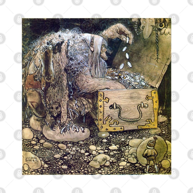 Troll with Treasure Chest - John Bauer by forgottenbeauty